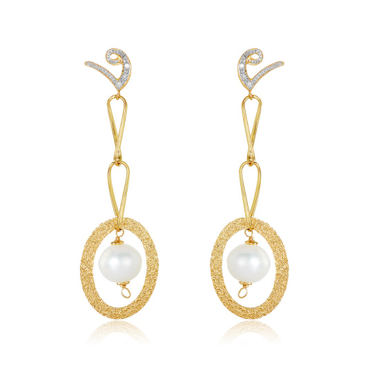 Nehita Gina Yellow Gold Pearl Earrings