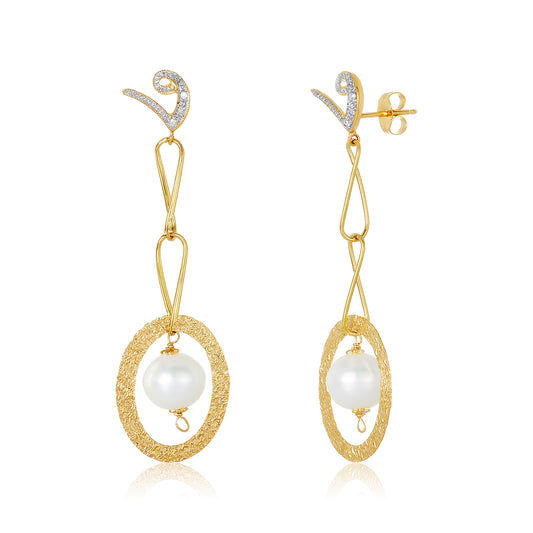 Nehita Gina Yellow Gold Pearl Earrings