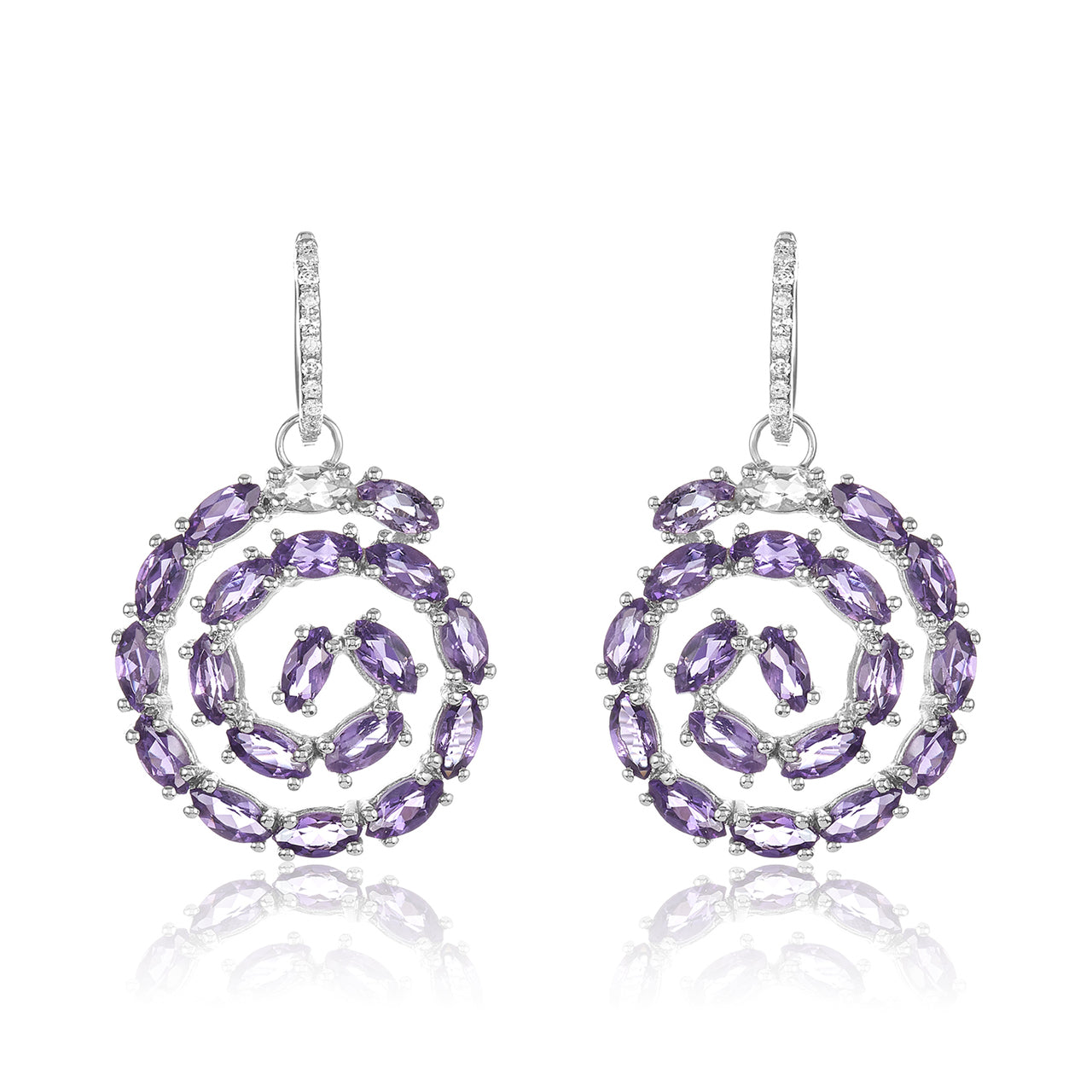 Squirl Amethyst & Diamond Earring