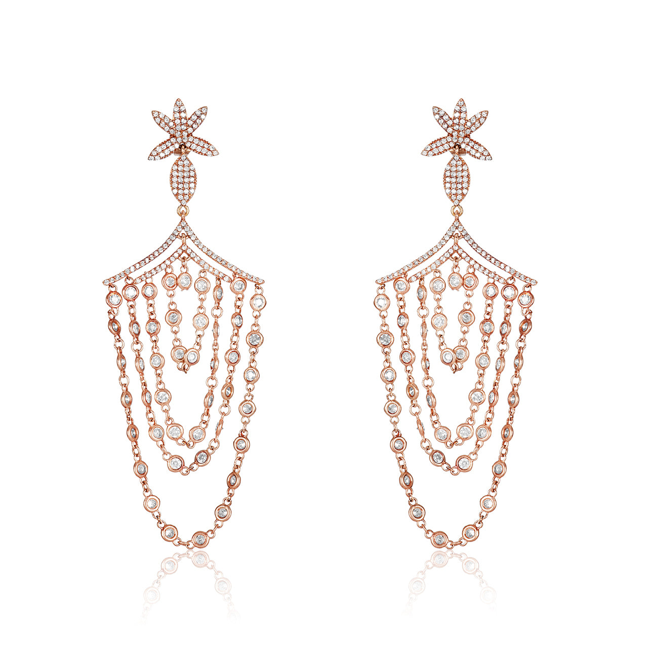 Signature Collection ~ Multi Strand Dangling Diamond Earring