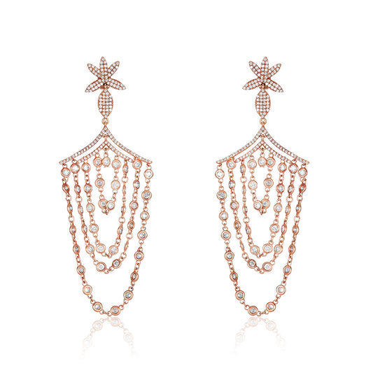Signature Collection ~ Multi Strand Dangling Diamond Earring