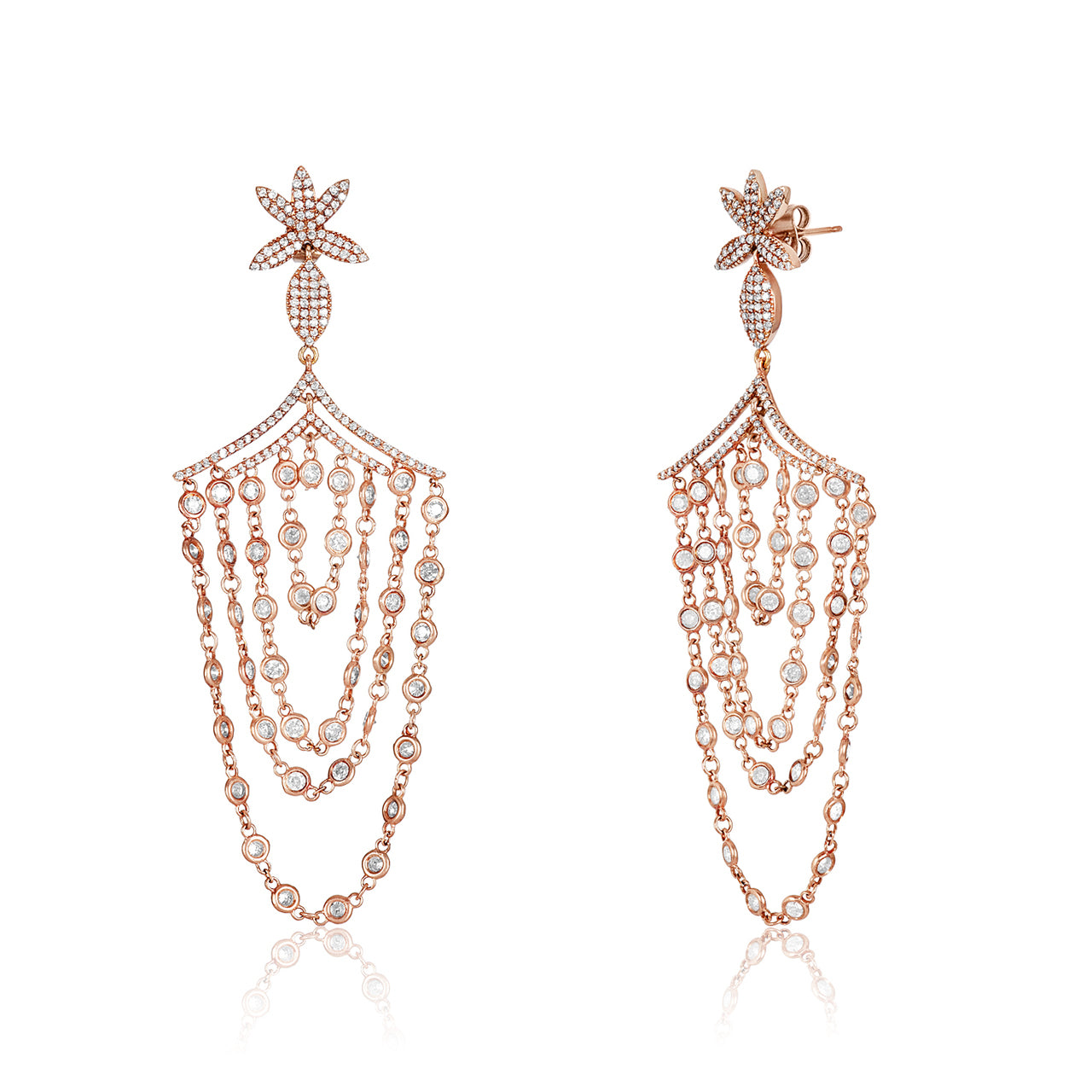 Signature Collection ~ Multi Strand Dangling Diamond Earring