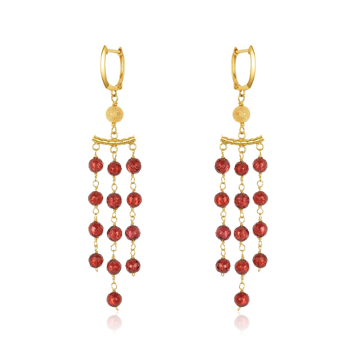 Garnet Raindrop Earring