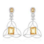 Load image into Gallery viewer, Criss Cross Citrine Diamond Earring