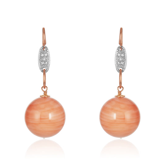 14kt Drop Coral Earring