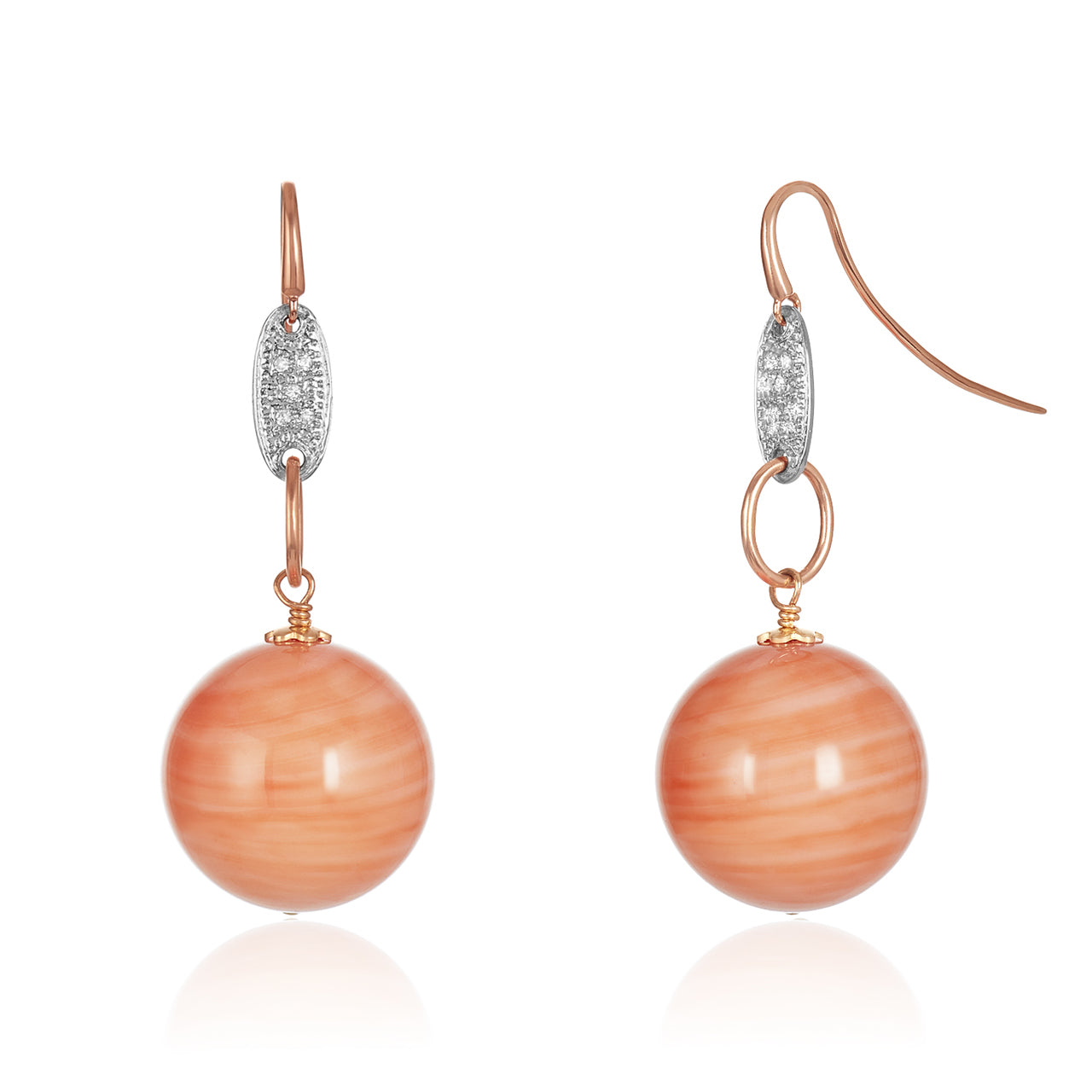 14kt Drop Coral Earring
