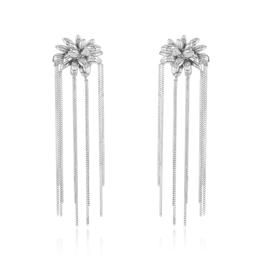 Drizzle White Gold Earrings