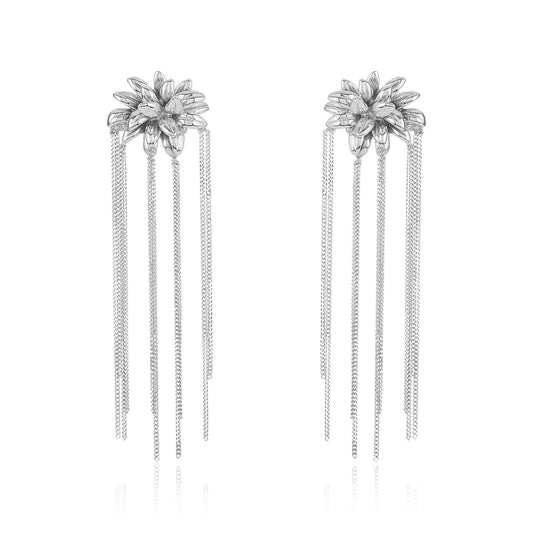 Drizzle White Gold Earrings