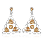 Load image into Gallery viewer, Mega Criss Cross Citrine Diamond Earring
