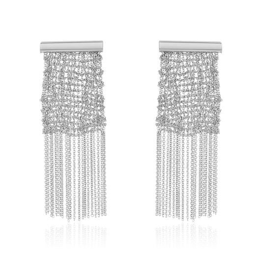 Grand Drizzle White Gold Earrings