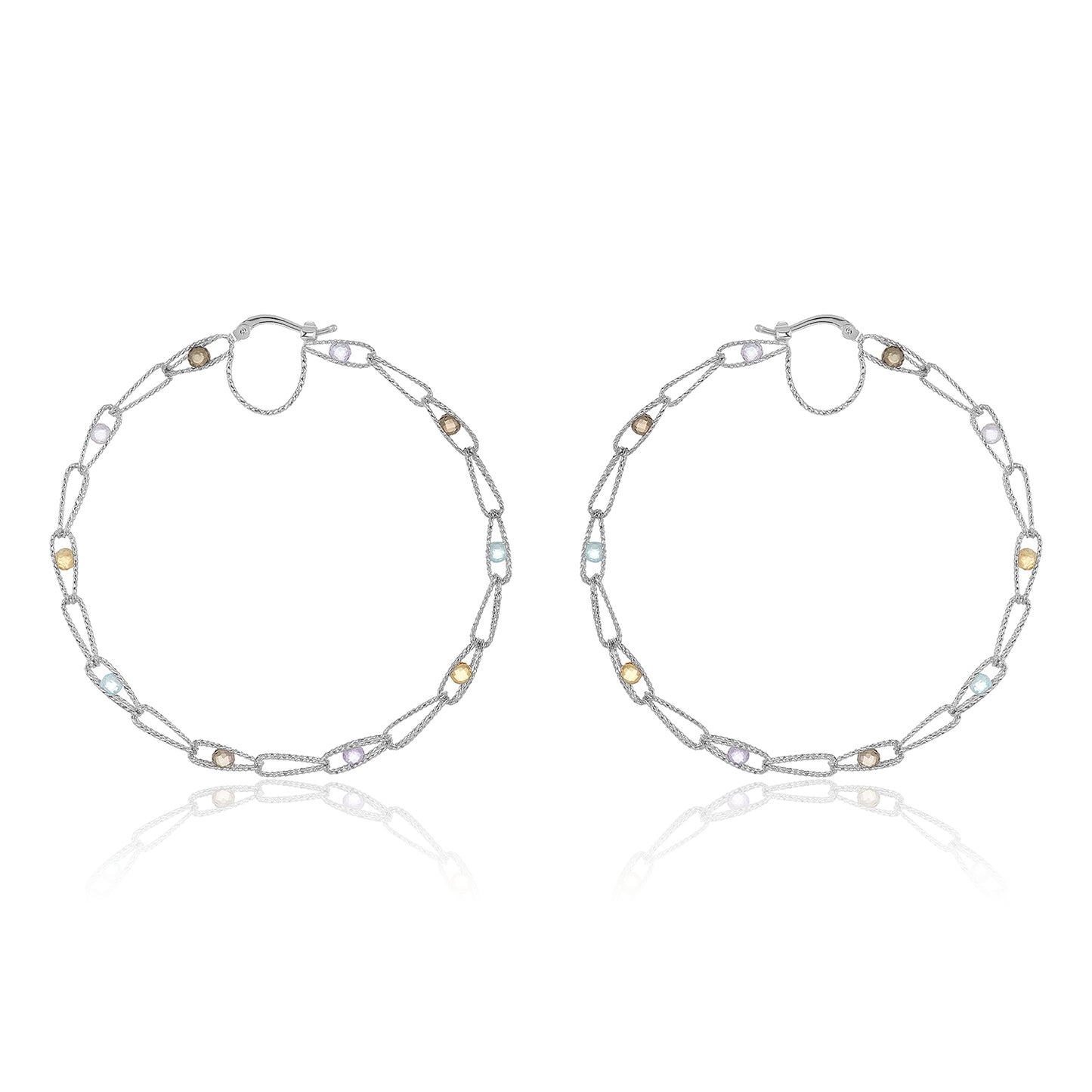 Nehita 55mm Gemstone Hoop Earring