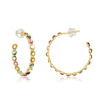 Load image into Gallery viewer, 18 Karat Sapphire Hoop Earrings
