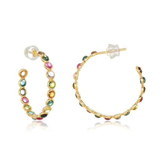 18 Karat Sapphire Hoop Earrings