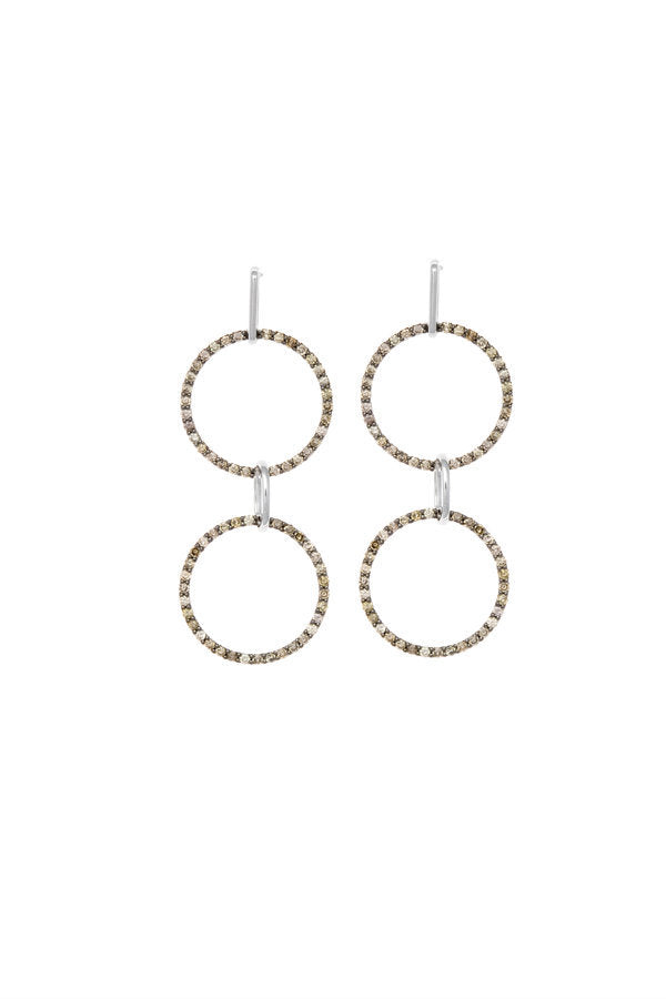 Double Eternity Champagne Diamond Earring