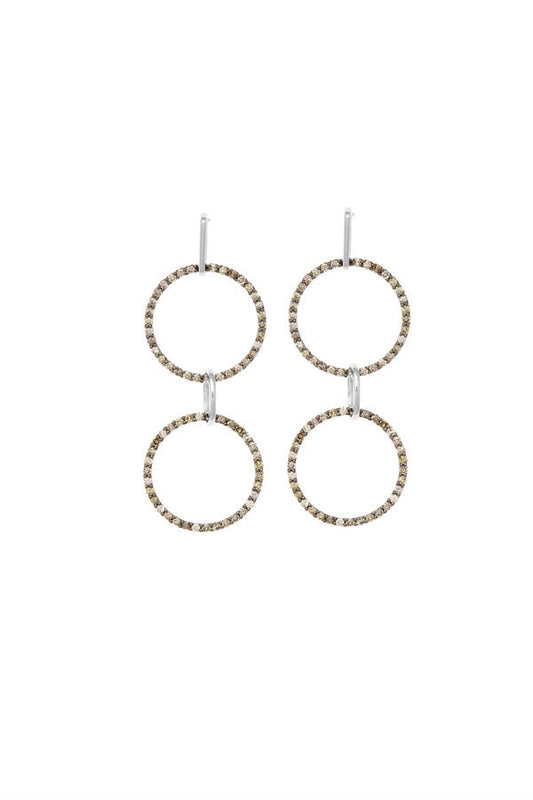 Double Eternity Champagne Diamond Earring