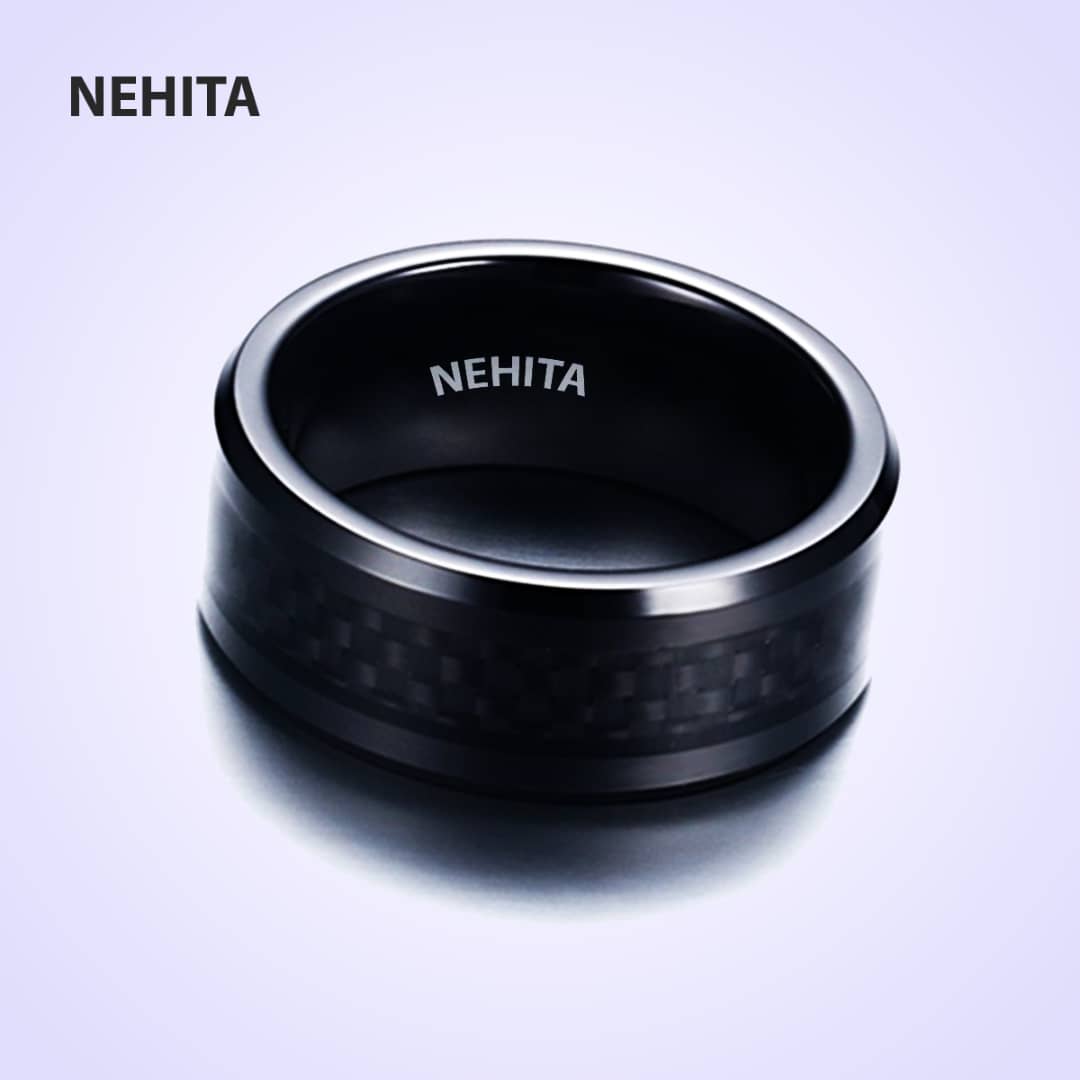 Nehita 7.5mm Brush Hammered Tungsten Band