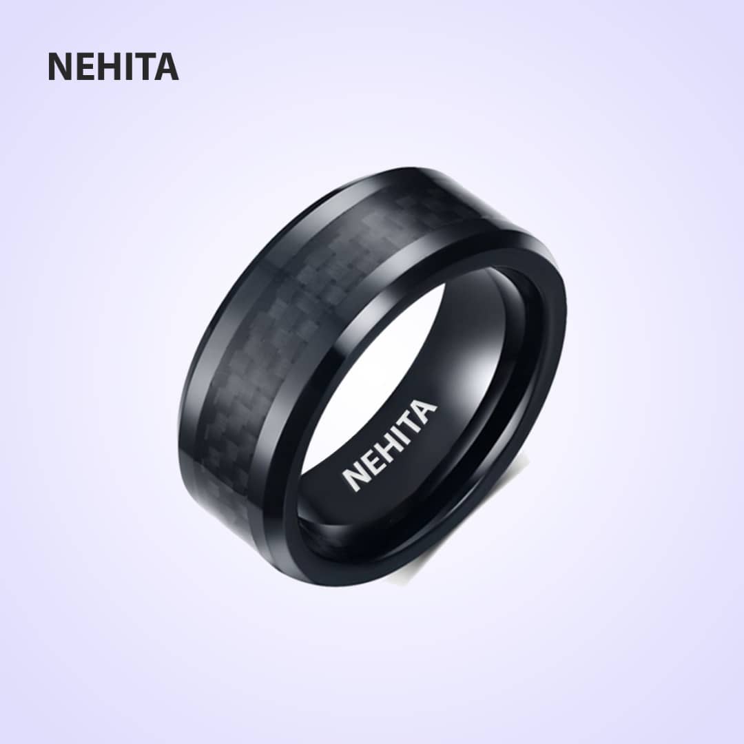 Nehita 7.5mm Brush Hammered Tungsten Band