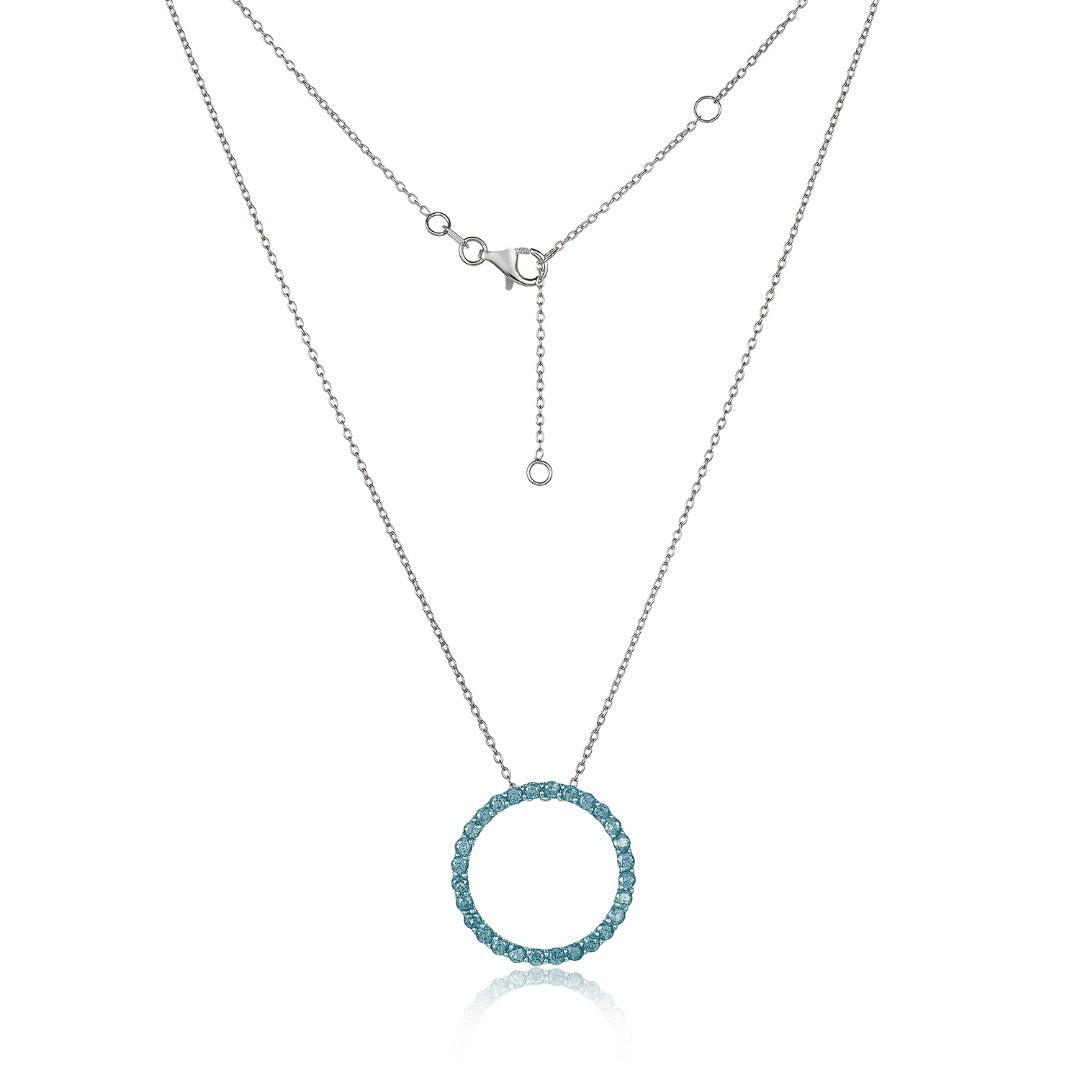 Eternity Blue Topaz Birthstone Pendant ~ December Birthstone