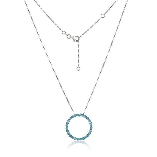Eternity Blue Topaz Birthstone Pendant ~ December Birthstone