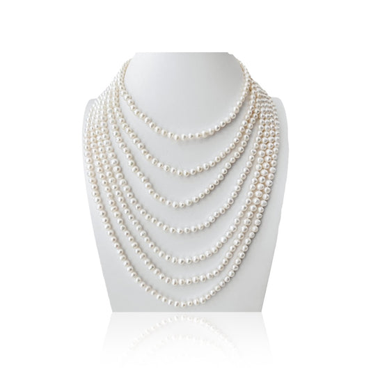 7 Layered Strand Pearl Necklace