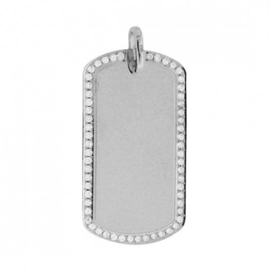 Engravable Mini Diamond Edge Dog Tag