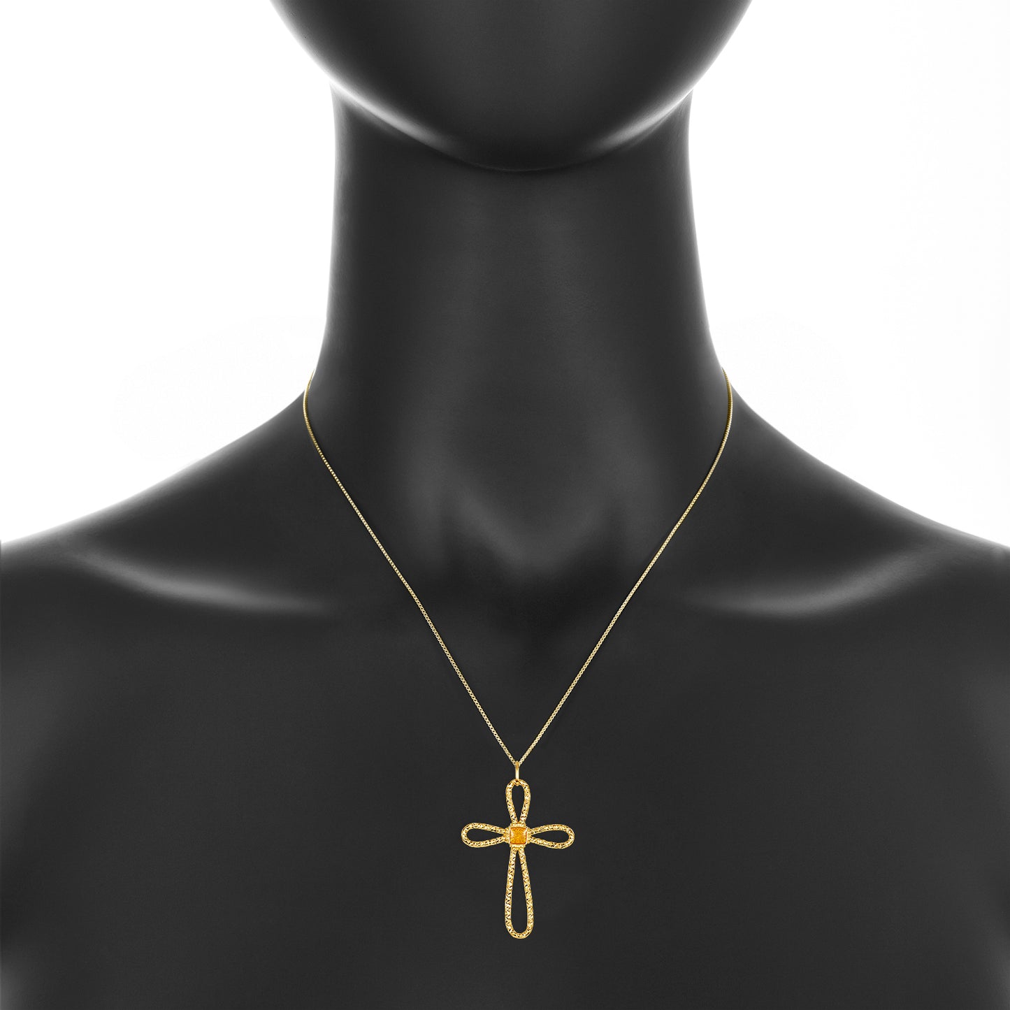 Enamel Citrine Cross Pendant