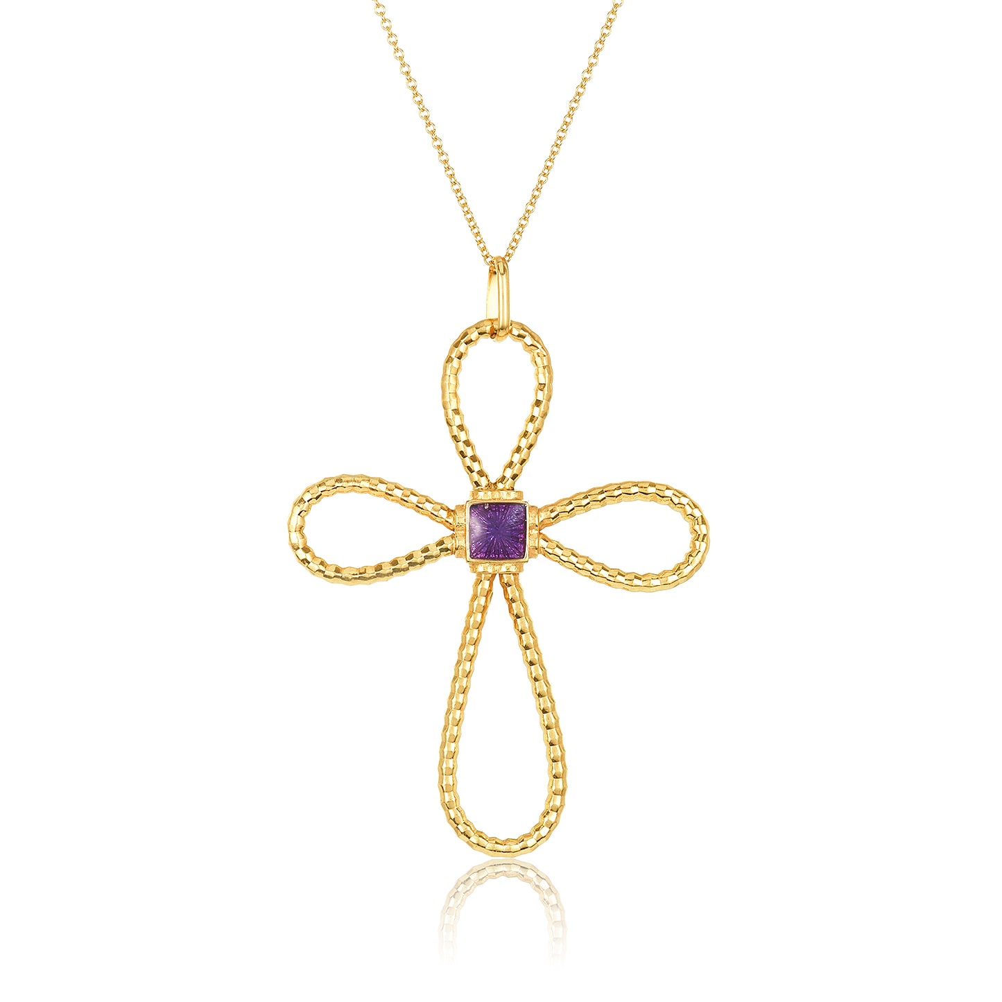 Enamel Citrine Cross Pendant