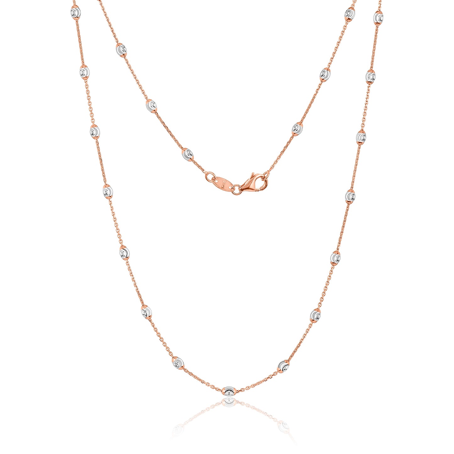 Rose Gold Oval Ball Necklace
