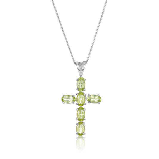 Peridot Topaz Cross Pendant