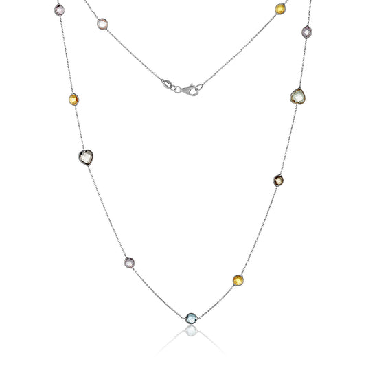 Rainbow Gemstone Chain ~ Yellow Gold