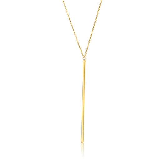 Yellow Gold Single Bar Necklace