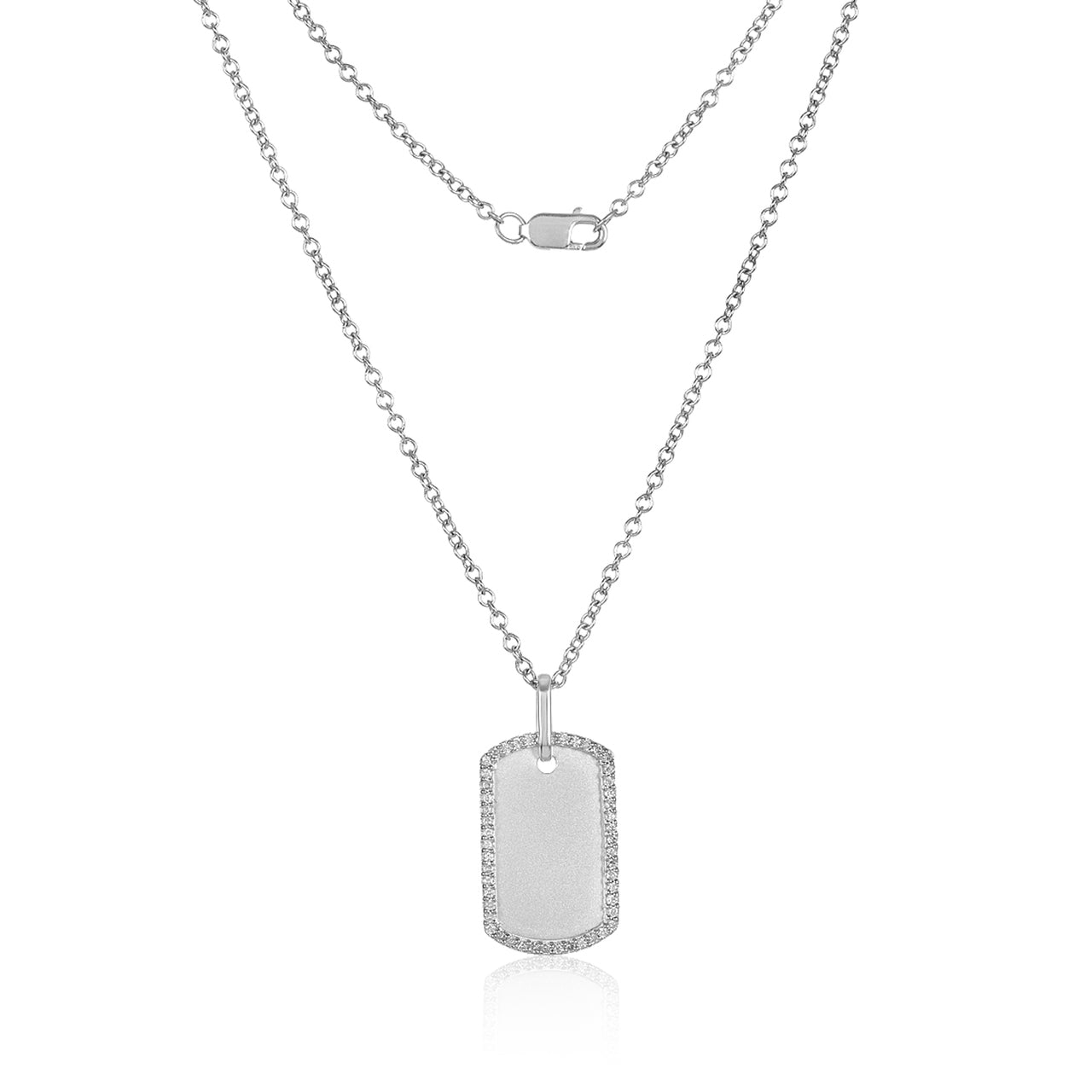 Engravable Mini Diamond Edge Dog Tag