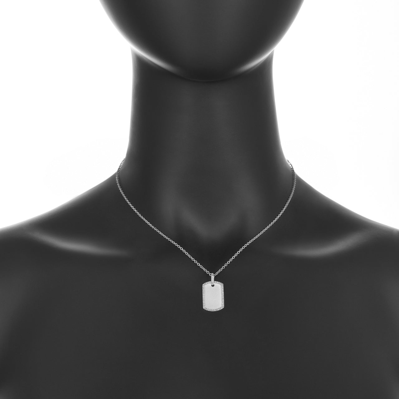 Engravable Mini Diamond Edge Dog Tag