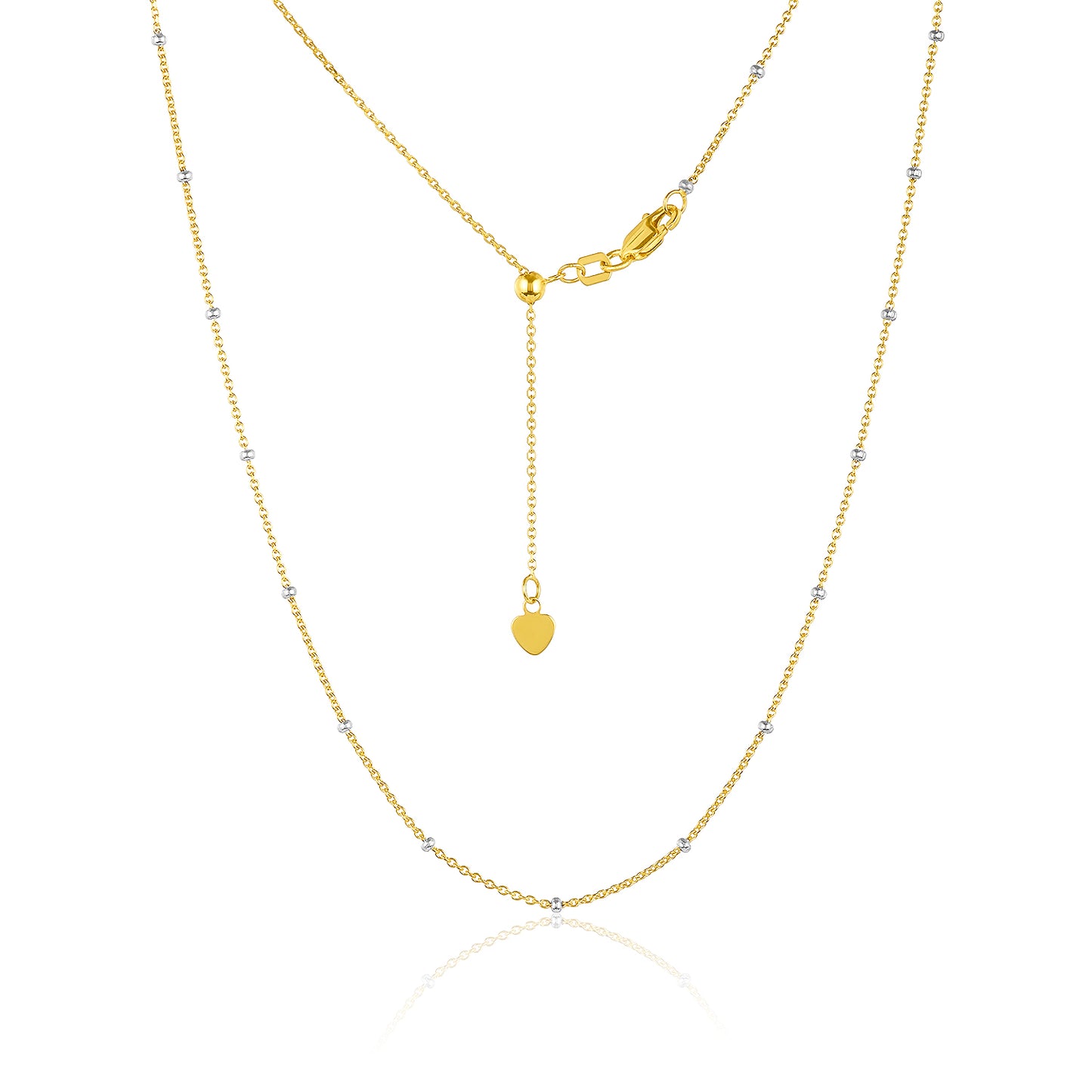 Tiny White Gold Ball Necklace
