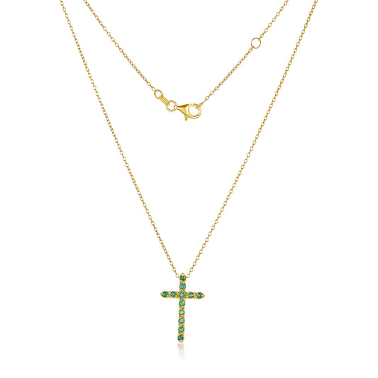 Nehita Mina Emerald Cross Pendant
