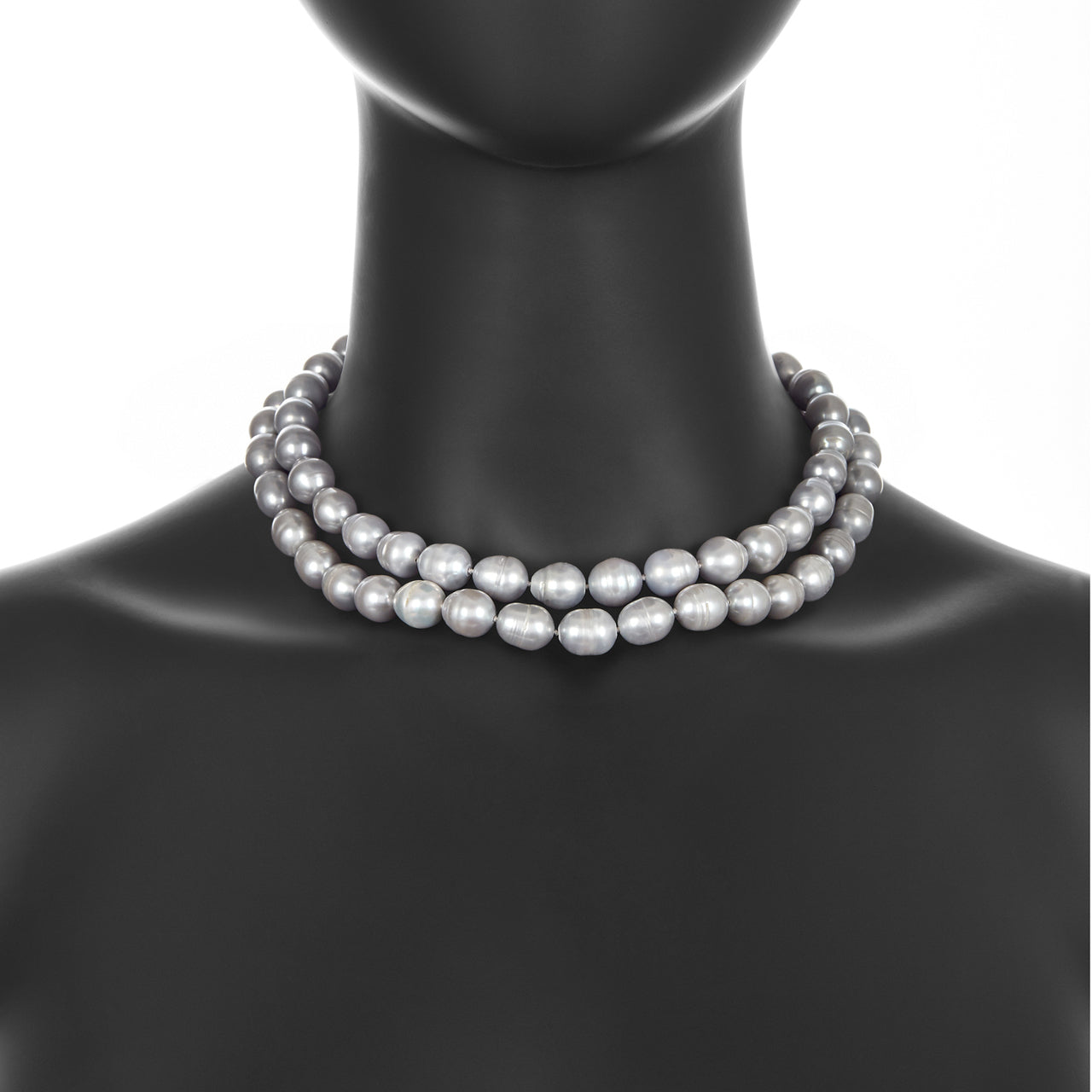 Two Layer Gray Pearl Necklace