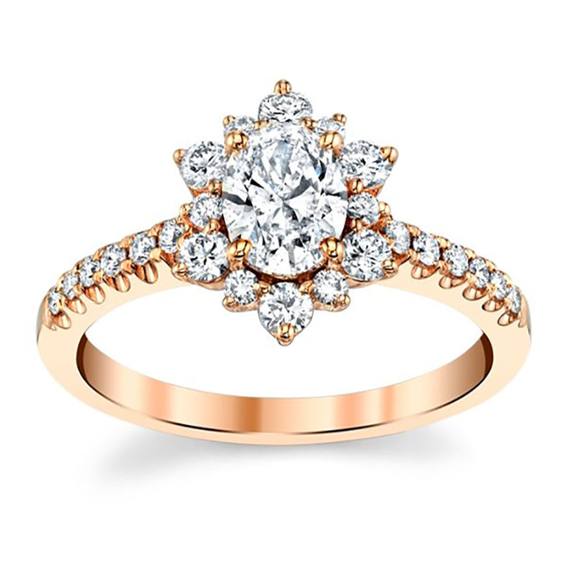 Star Oval Moissanite Engagement Ring