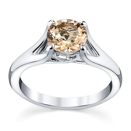 Round Morganite Engagement Ring