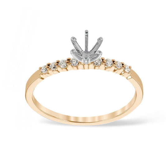 Two Tone .20 Carat Diamond Semi Mount Engagement Ring Setting