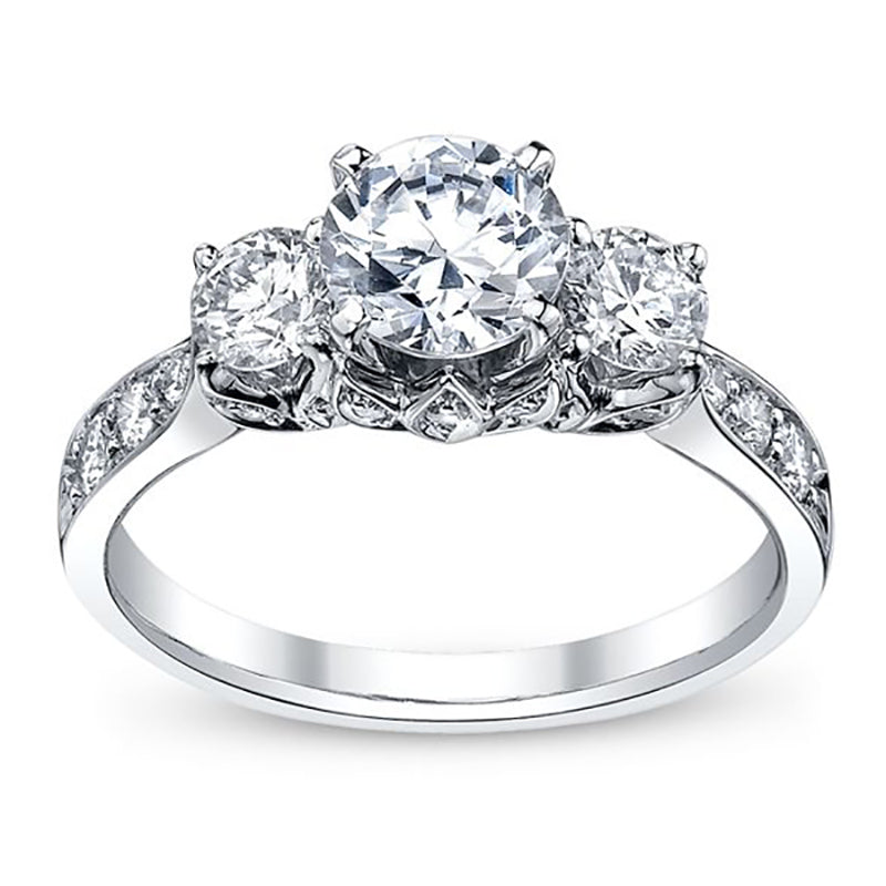 Triple Round Halo Engagement Ring