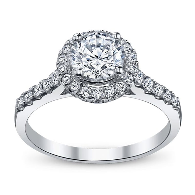 1 Carat Halo Diamond Engagement Ring