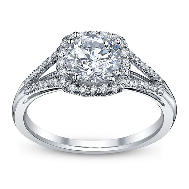 Cushion-Cut Nehita Split Shank Engagement Ring