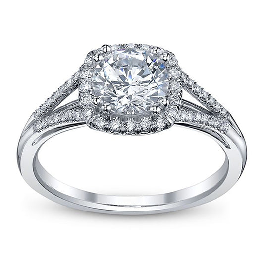 Cushion-Cut Nehita Split Shank Engagement Ring