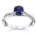 Load image into Gallery viewer, Single Round Blue Sapphire Infinity Engagement Ring