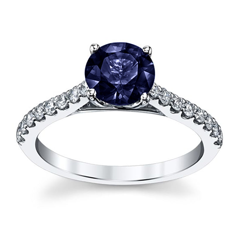 Round sapphire engagement on sale rings