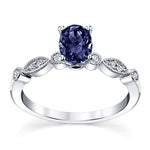 Load image into Gallery viewer, Blue Sapphire Oval Infinity Diamond Engagement Ring