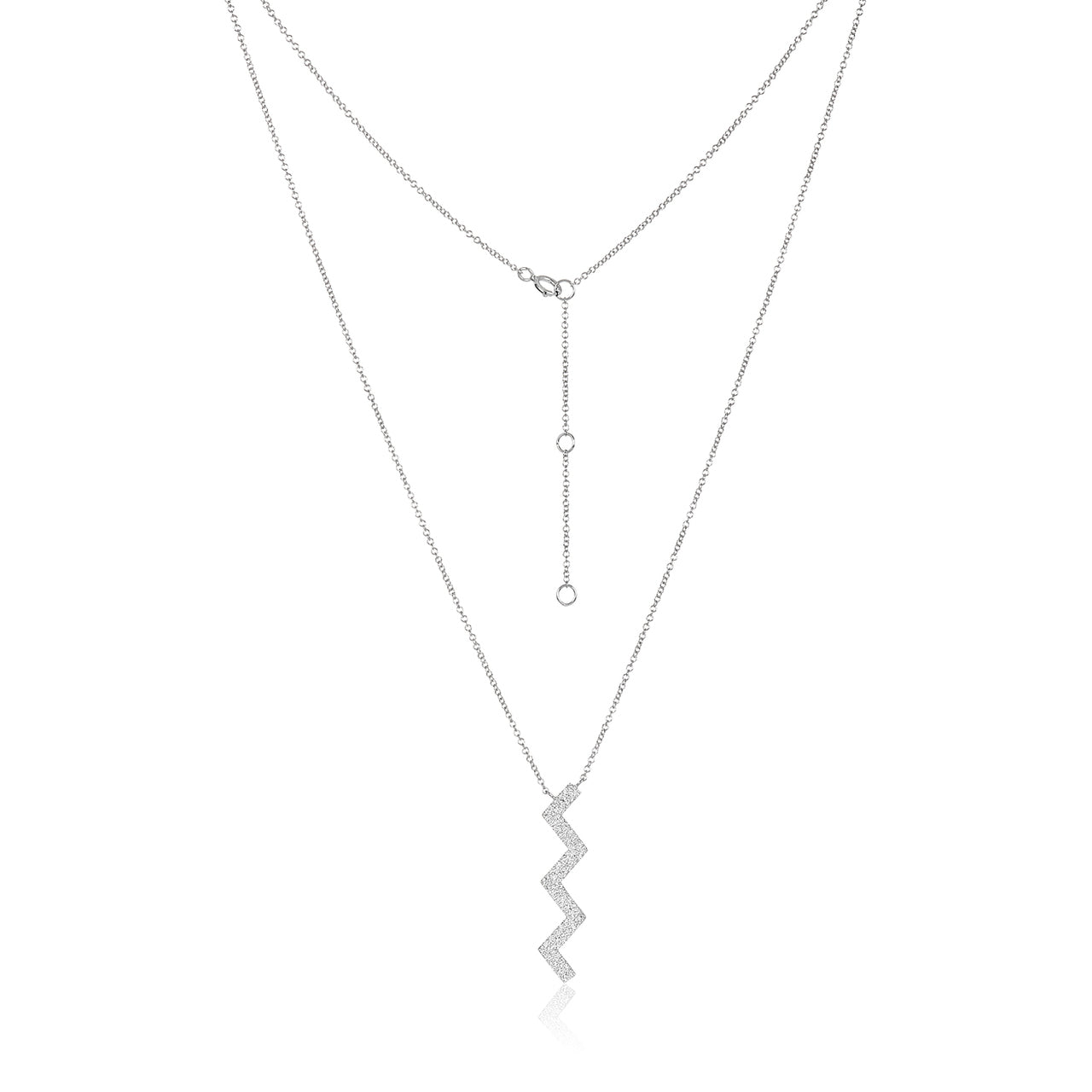 White Gold Zig-zag Diamond Pendant