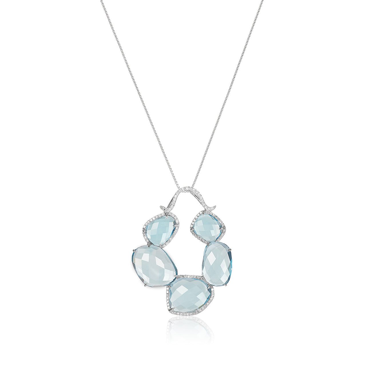 Multi-Shape Blue Topaz Pendant