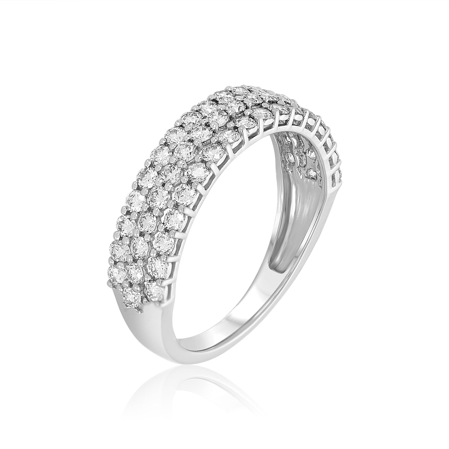 Three-Row Diamond Wedding Band
