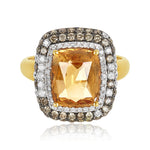 Load image into Gallery viewer, 18kt Citrine White and Champagne Diamond Ring